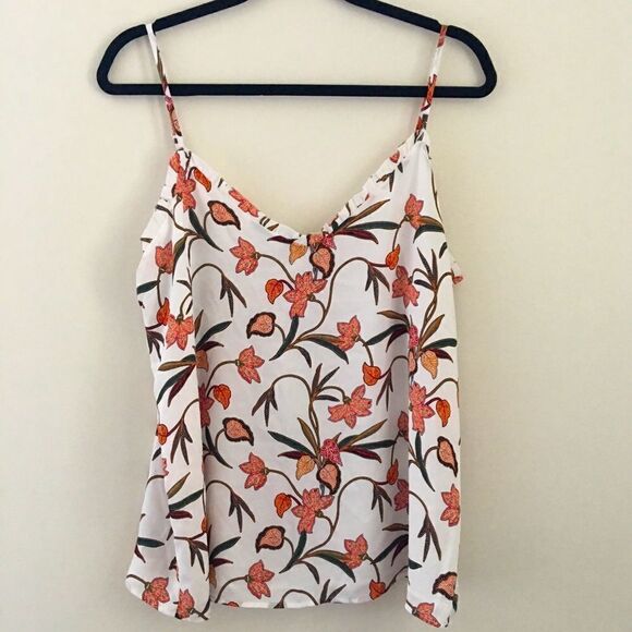 LOFT white & floral tank top | NWT | Size M - Picture 1 of 9